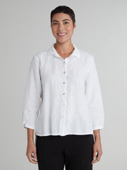 CUT LOOSE - Solid Linen Hi-Low Crop Shirt - 4406644