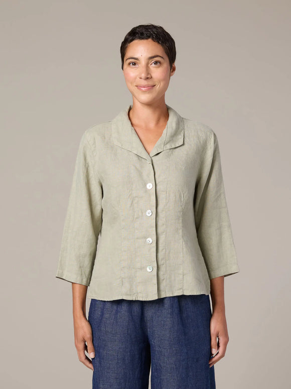 CUT LOOSE Solid Linen 3/4 Slv Shirt - 4407380