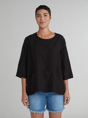CUT LOOSE - Solid Linen Pocket Pullover - 4407943