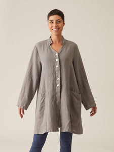 CUT LOOSE - Solid Linen Swing Coat