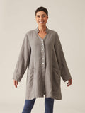 CUT LOOSE - Solid Linen Swing Coat