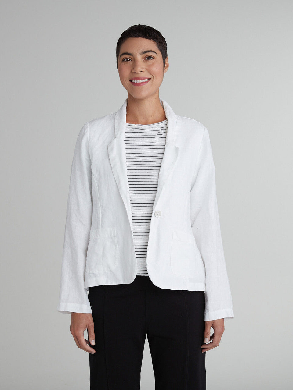 CUT LOOSE - Solid Linen 1 Button Blazer - 4408723