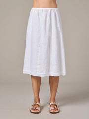 CUT LOOSE Solid Linen Seamed Skirt w/ Contrast - 4409047