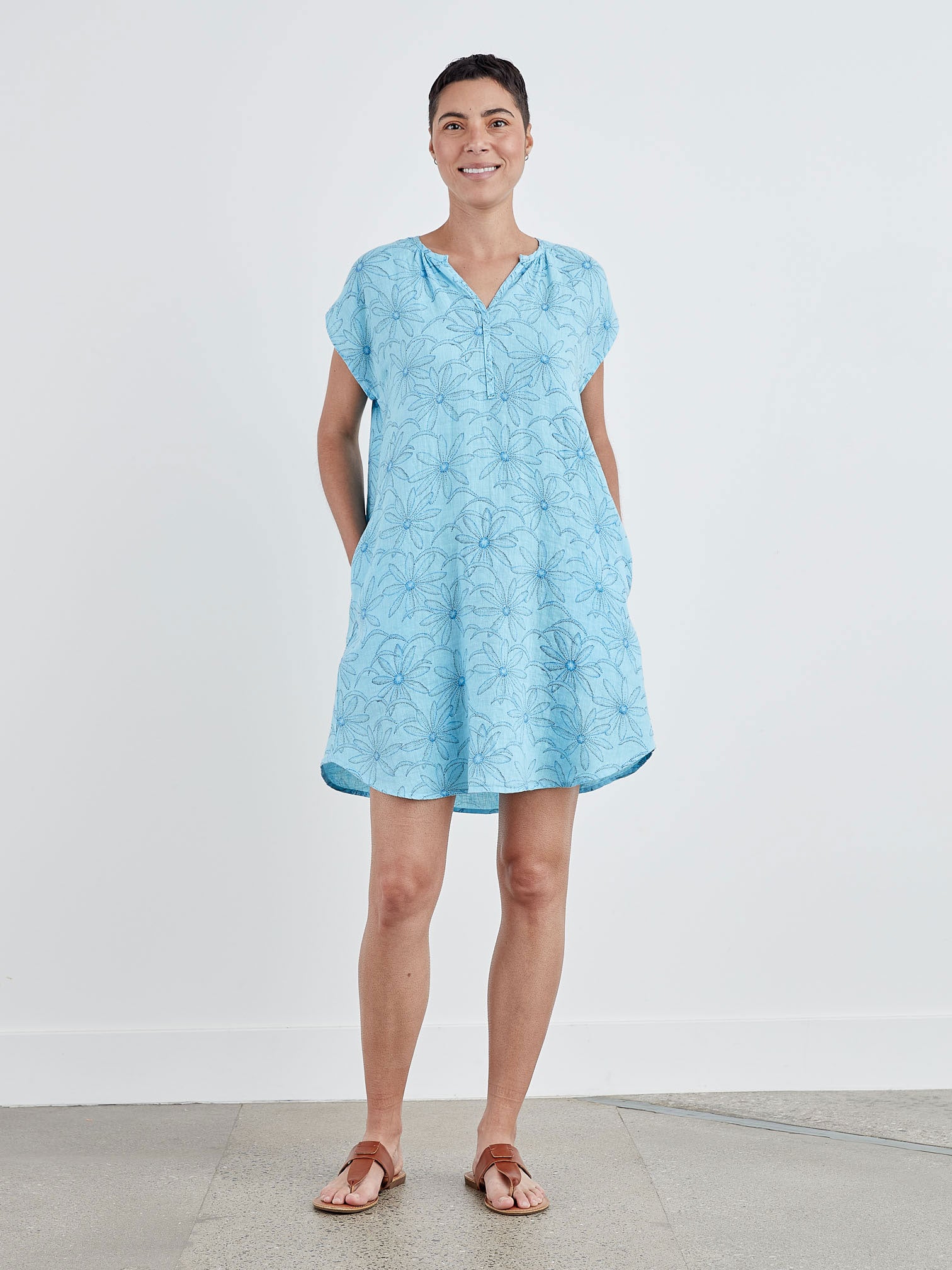 CUT LOOSE - Daisy S/L Henley Dress - 4470723