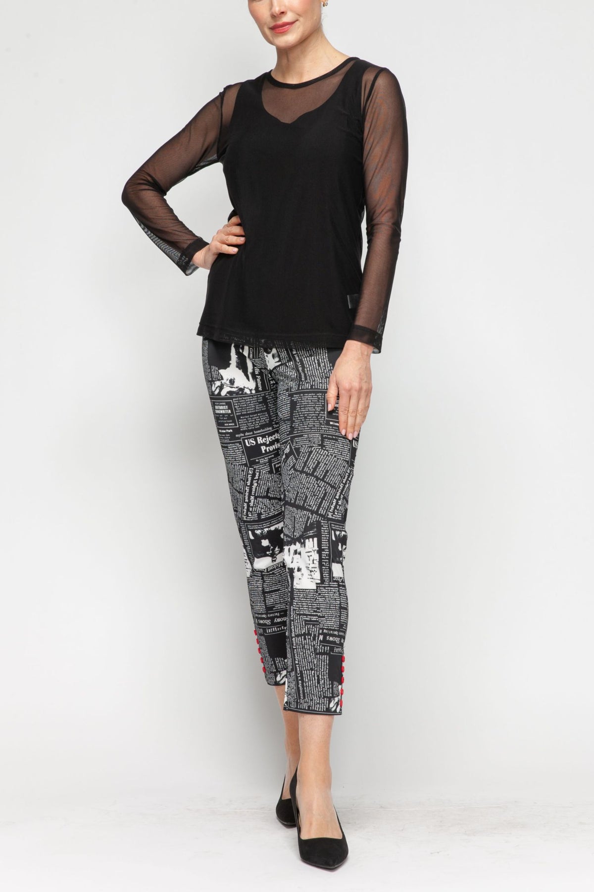 IC COLLECTION Pants - 4495P - BLACK