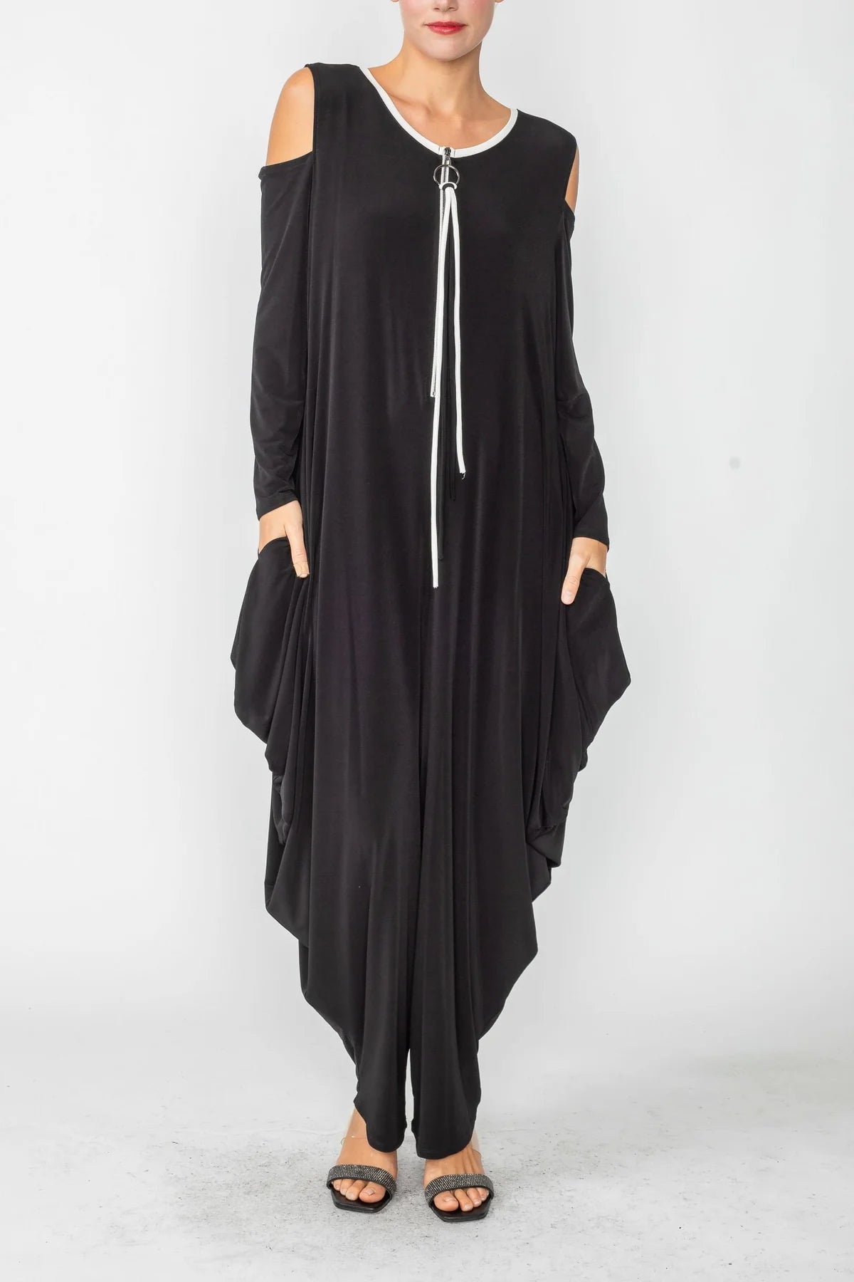 IC COLLECTION Jumpsuit- 4502JS- BLACK
