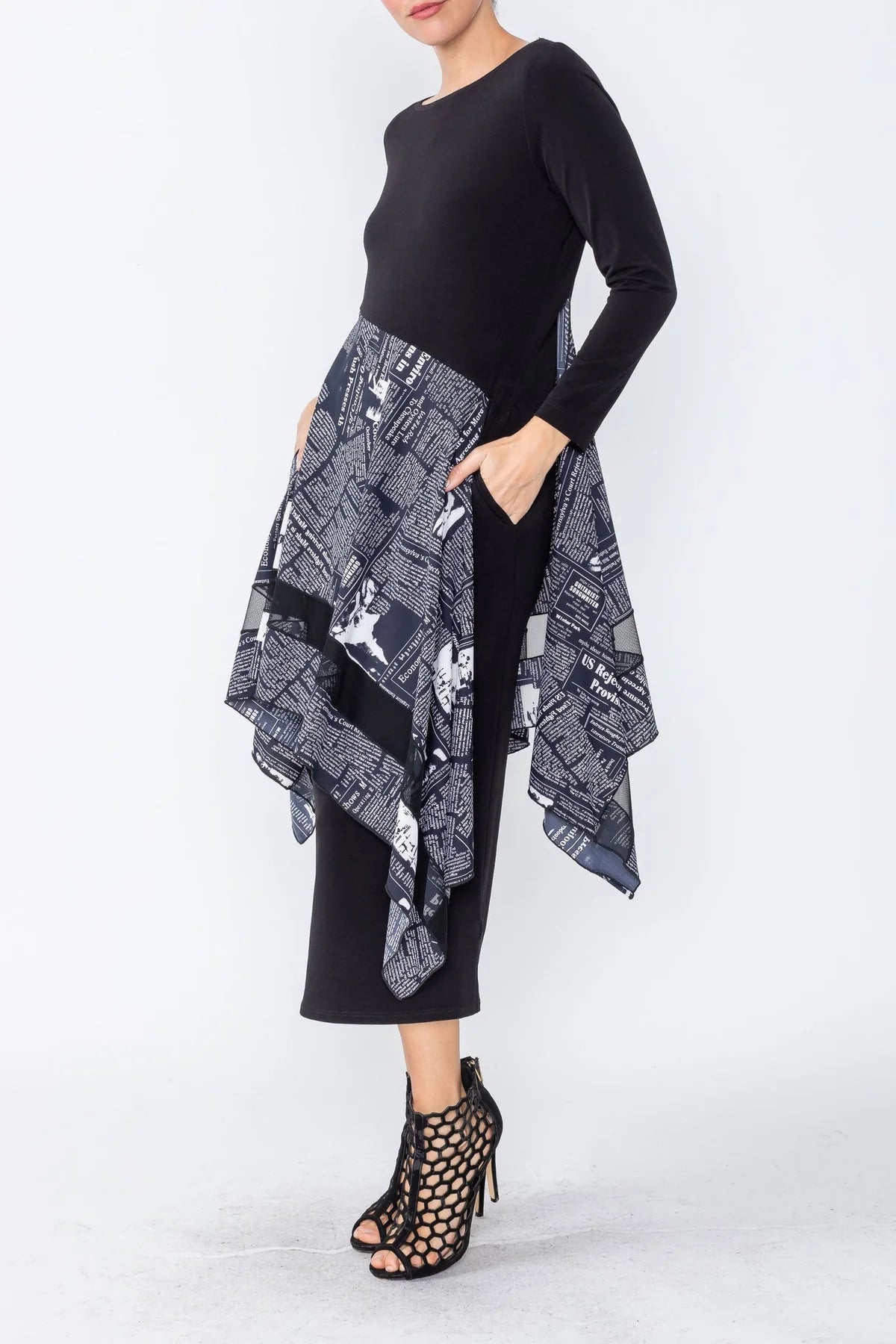 IC Collection Dress - 4506D- BLACK