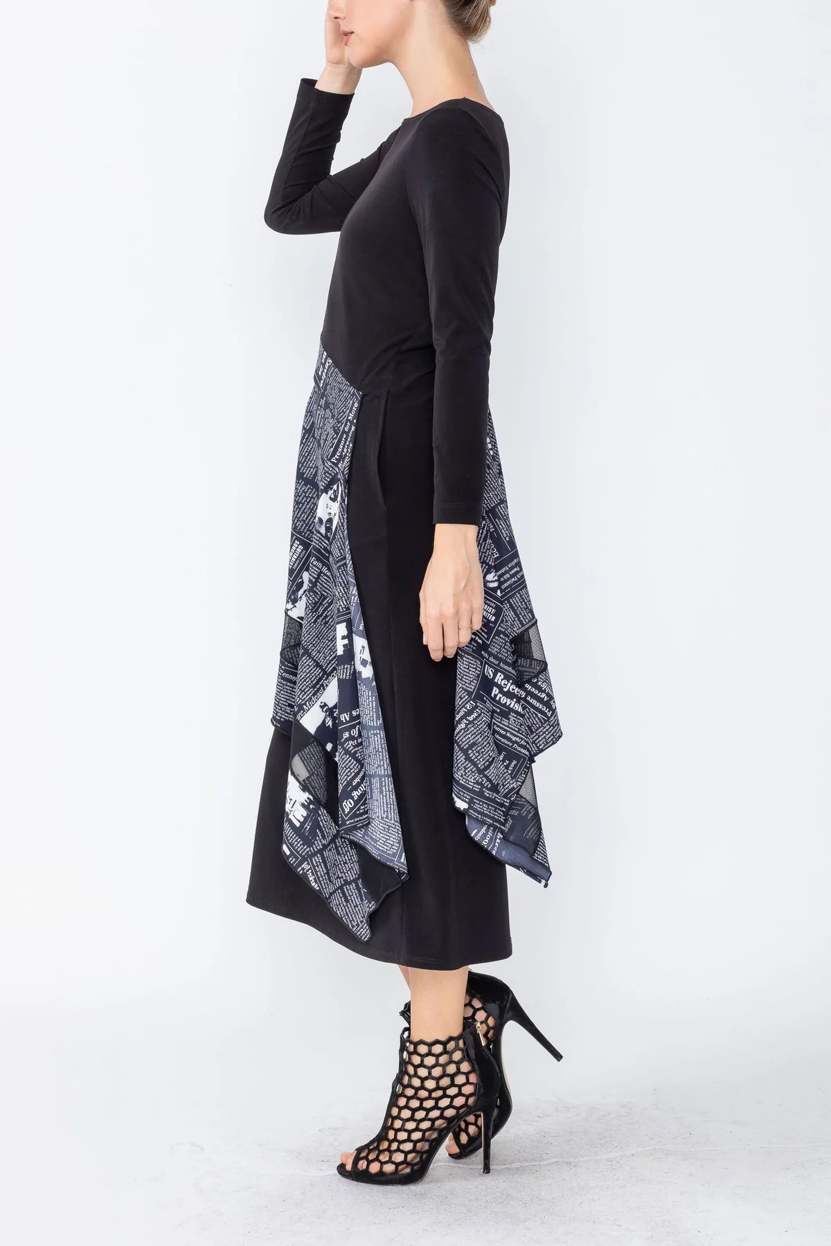 IC Collection Dress - 4506D- BLACK