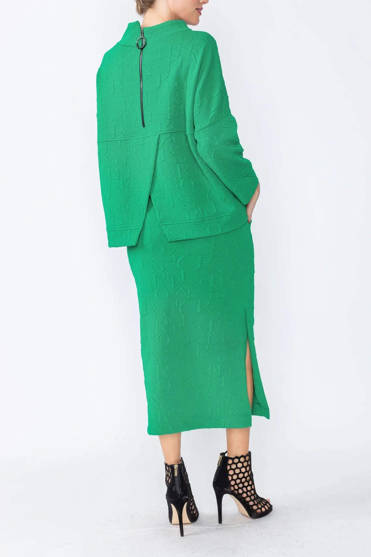 IC Collection Tunic- 4554T- GREEN AND BLACK