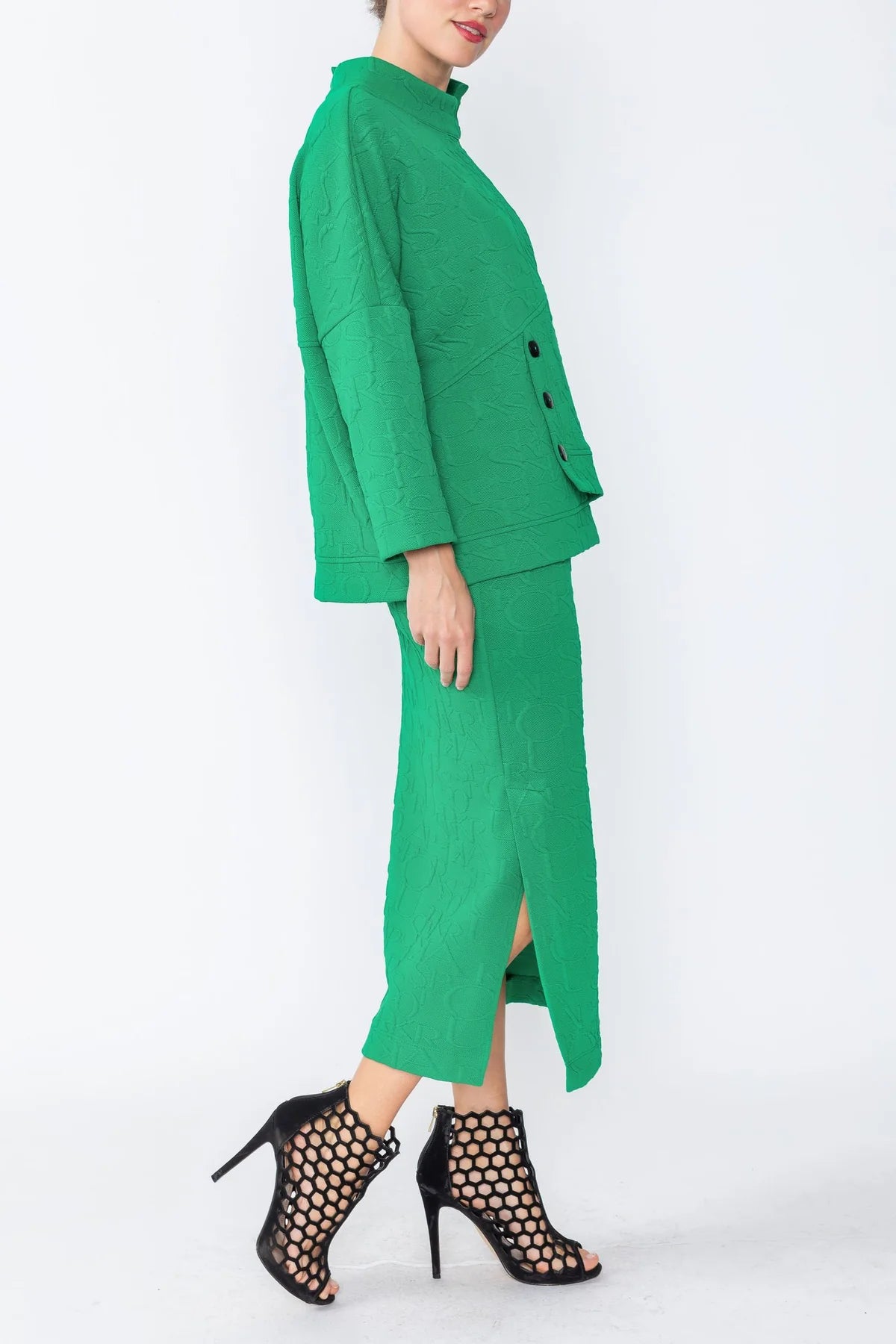 IC Collection Tunic- 4554T- GREEN AND BLACK