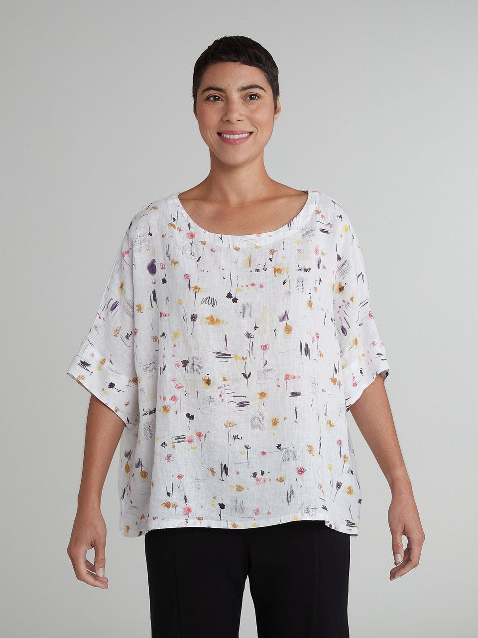 CUT LOOSE - Graffiti Floral One-Size Top - 4636258