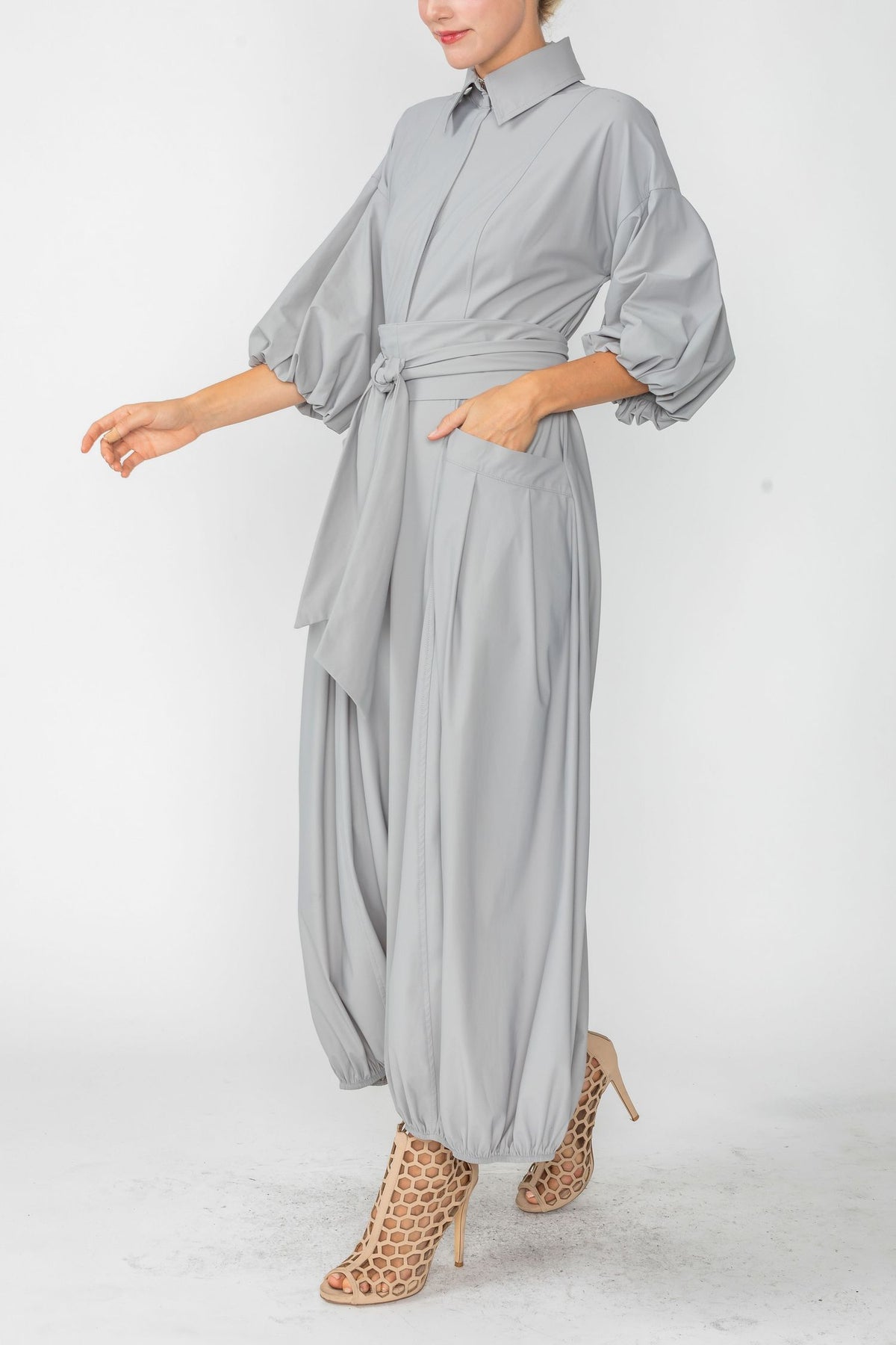 IC COLLECTION Jump Suit - 4637JS - GRAY