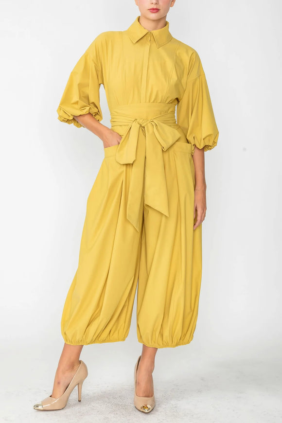 IC COLLECTION Jumpsuit- 4637JS- MUSTARD