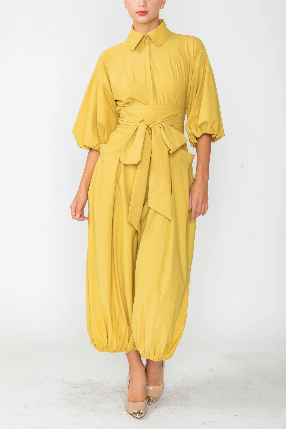 IC COLLECTION Jump Suit - 4637JS - MUSTARD