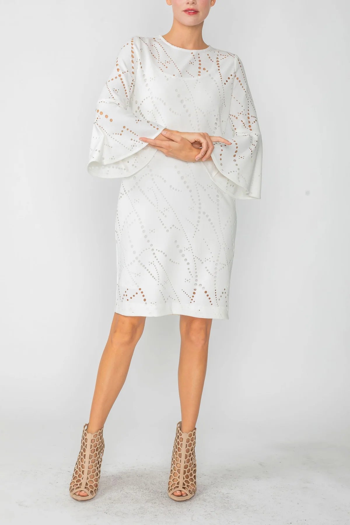 IC COLLECTION Dress- 4652D- WHITE