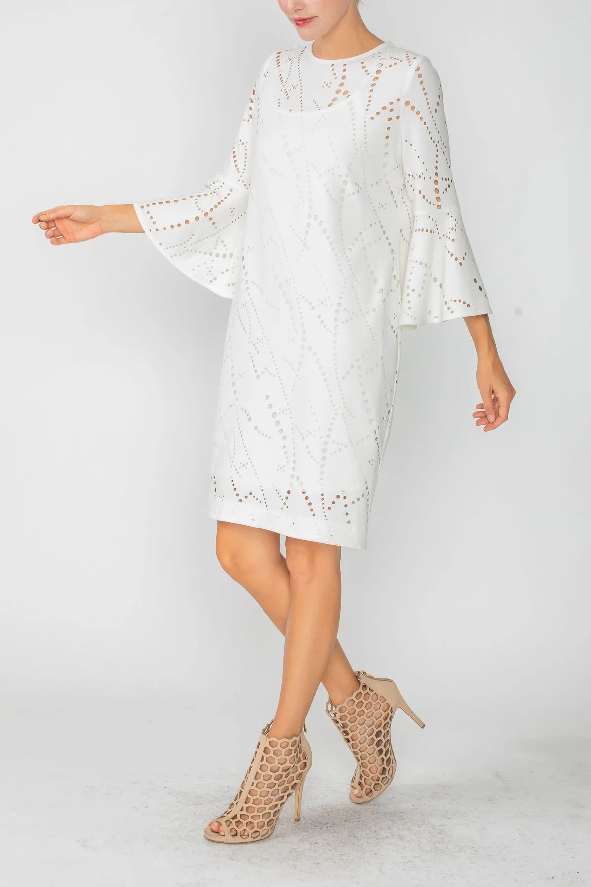 IC COLLECTION Dress- 4652D- WHITE