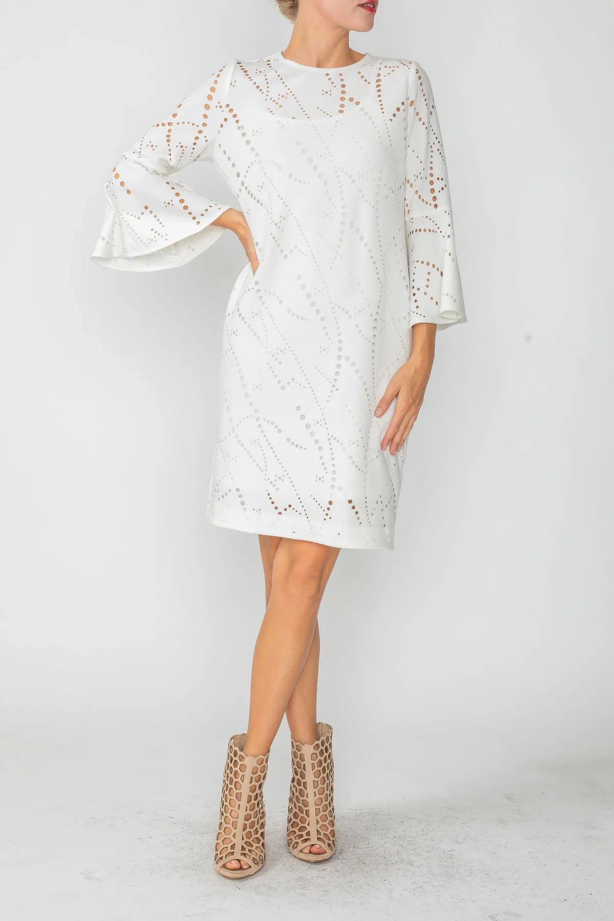 IC COLLECTION Dress- 4652D- WHITE