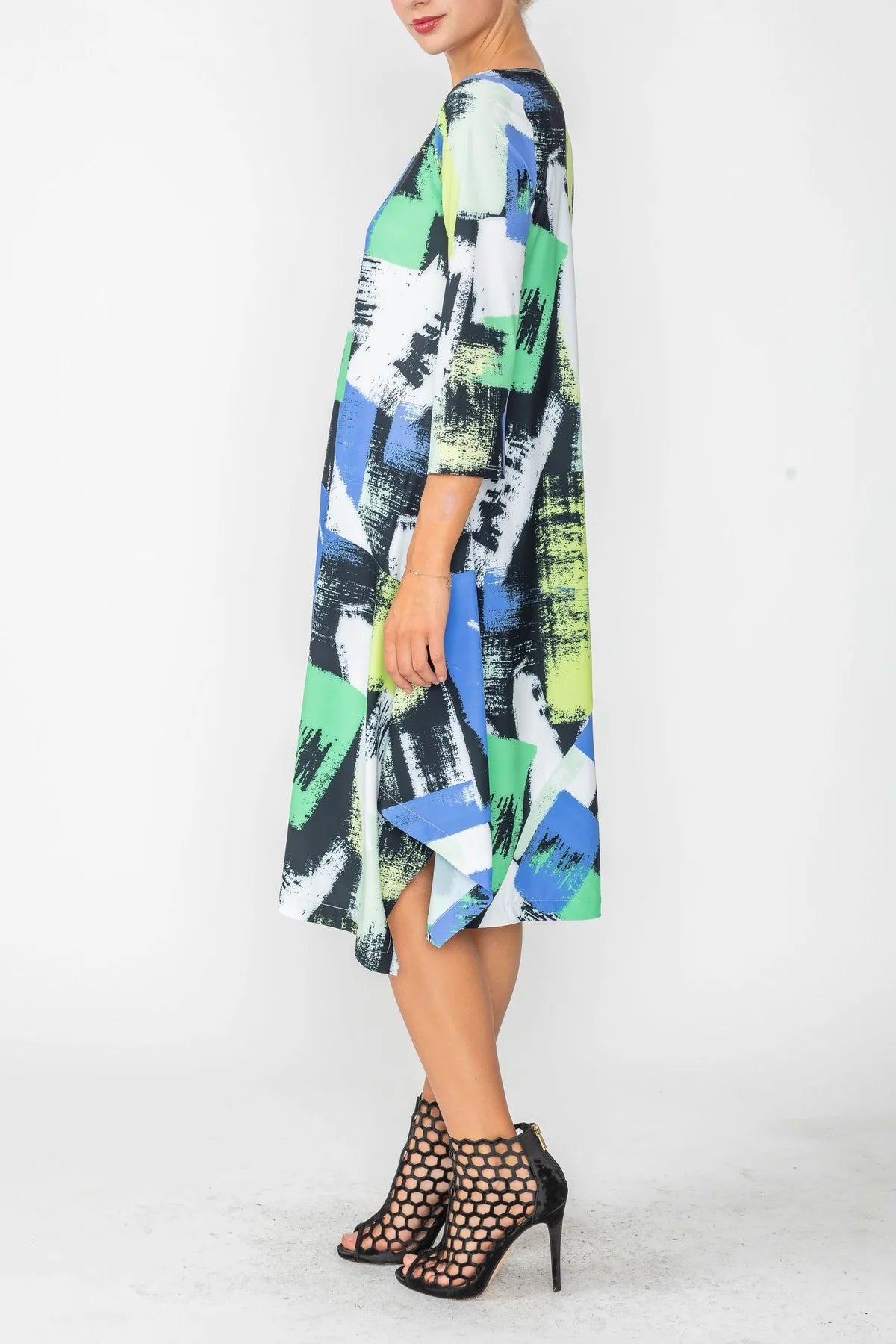 IC COLLECTION Dress- 4681D- GREEN