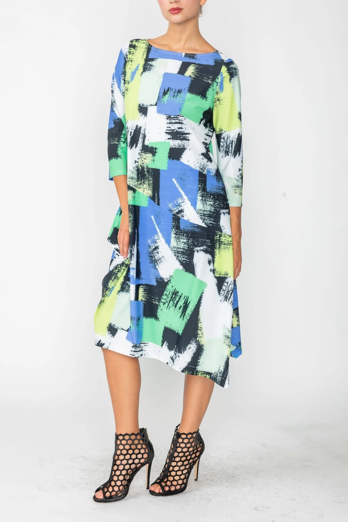IC COLLECTION Dress- 4681D- GREEN