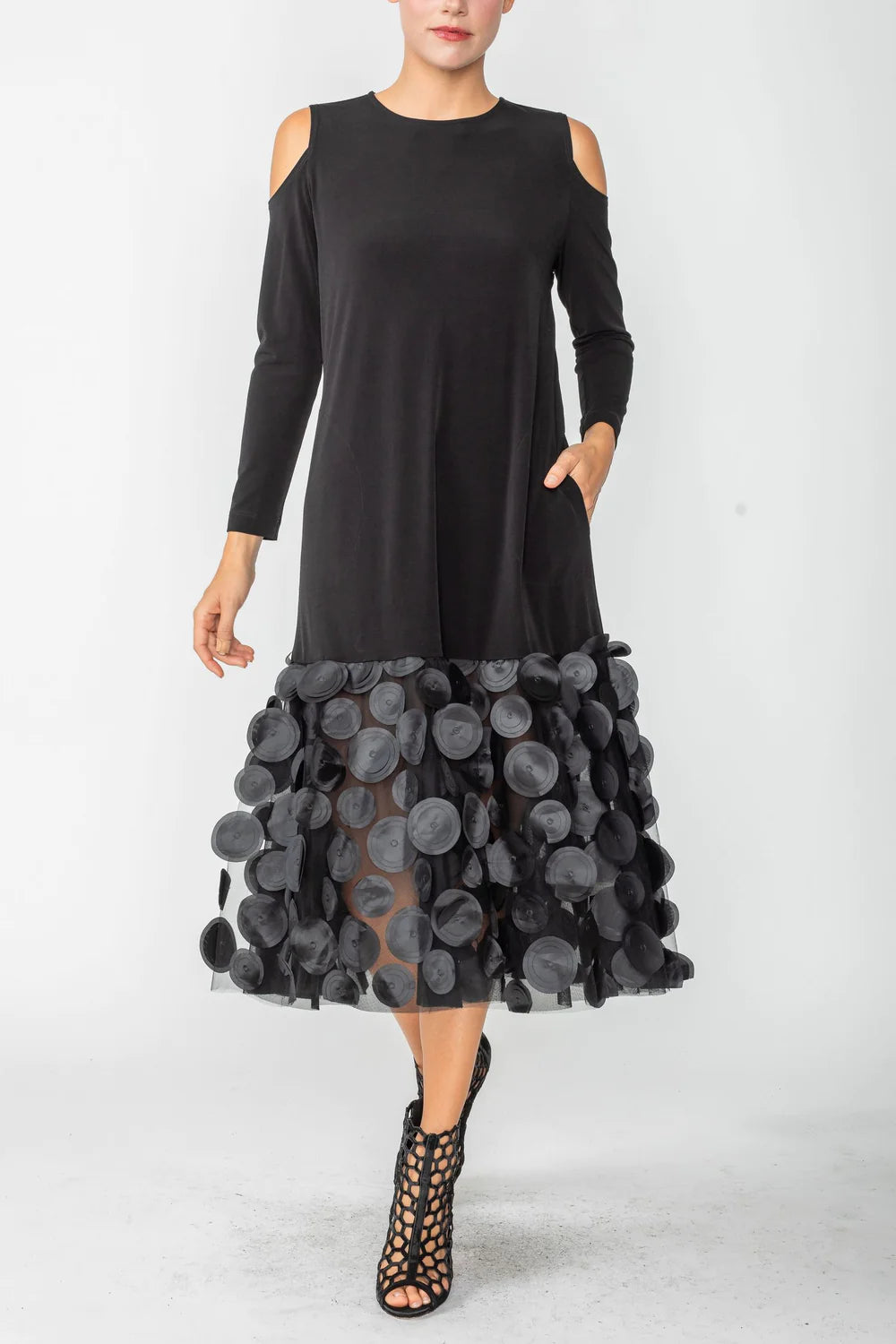IC COLLECTION Dress- 4683D- BLACK