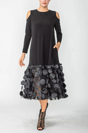 IC COLLECTION Dress- 4683D- BLACK