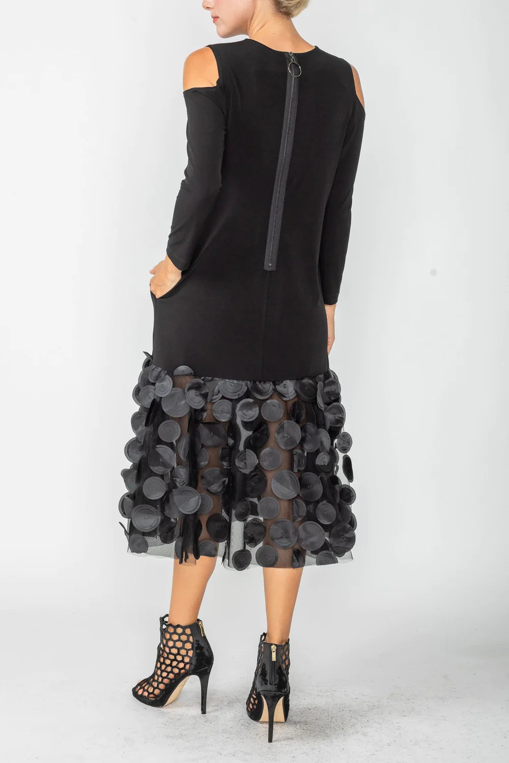 IC COLLECTION Dress- 4683D- BLACK