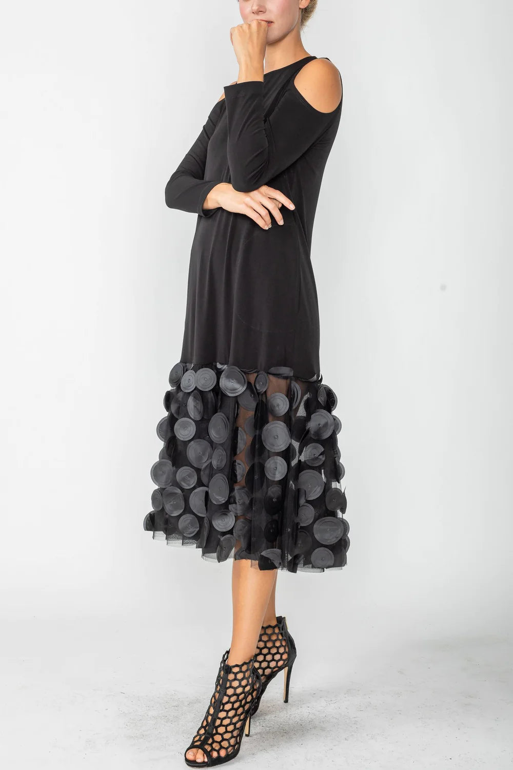IC COLLECTION Dress- 4683D- BLACK