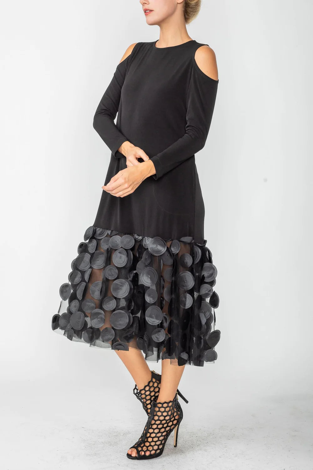IC COLLECTION Dress- 4683D- BLACK