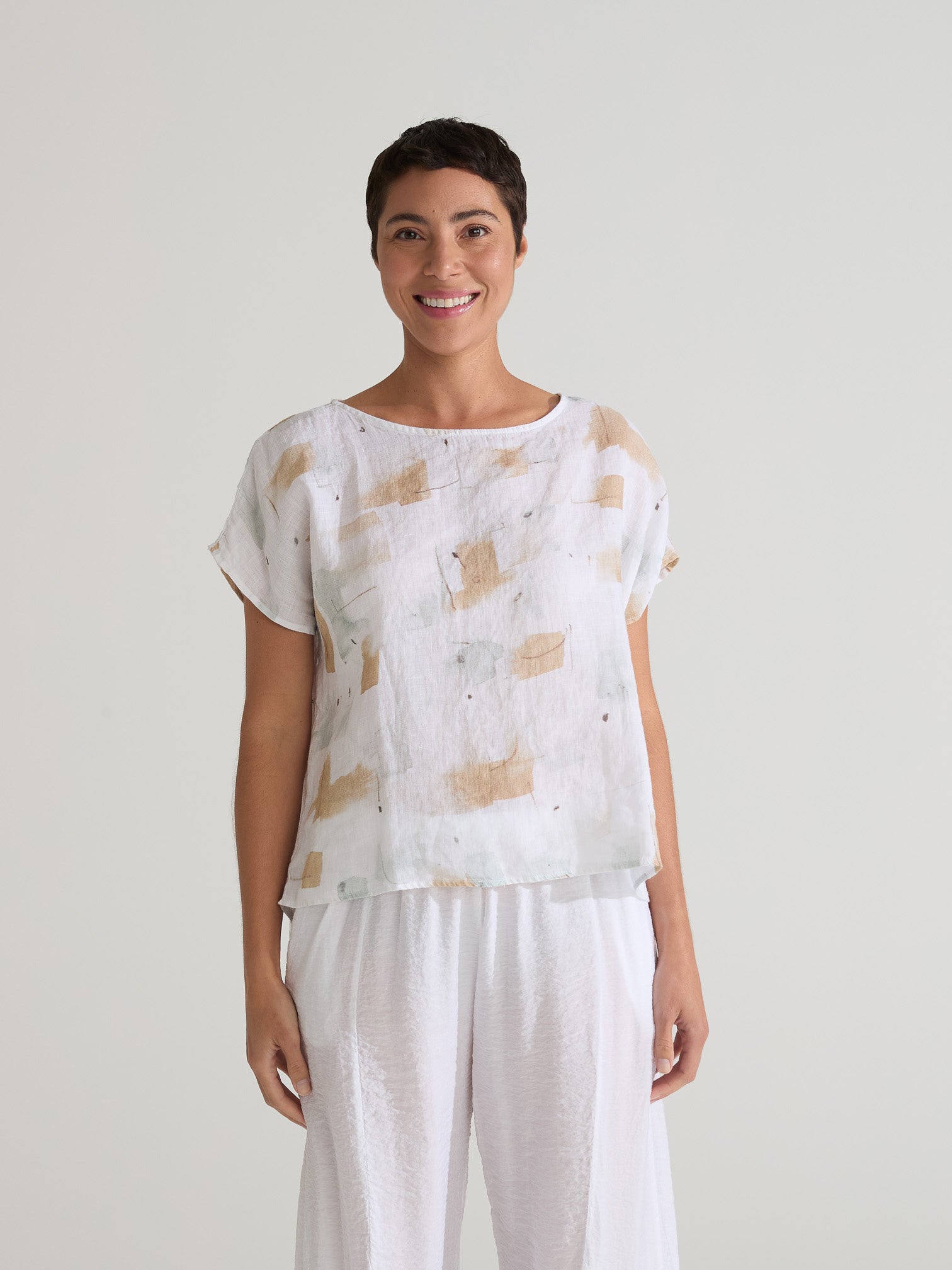 CUT LOOSE - Brush Stroke S/L High Low Top - 4696182