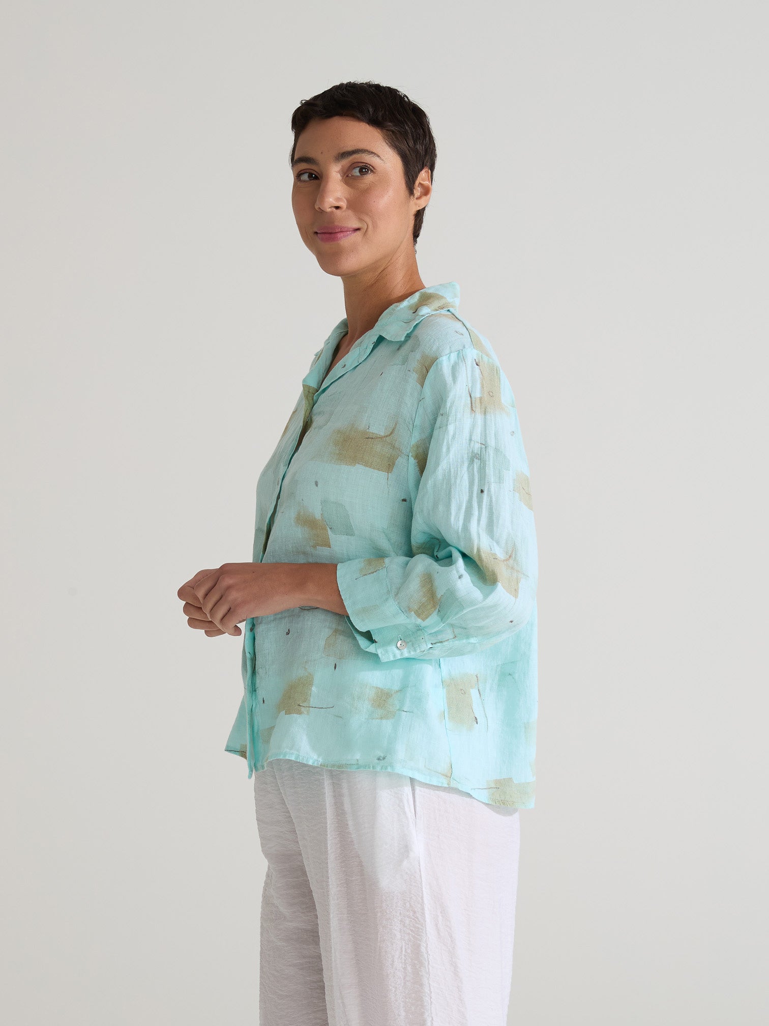CUT LOOSE - Brush Stroke Crop Shirt - 4696806