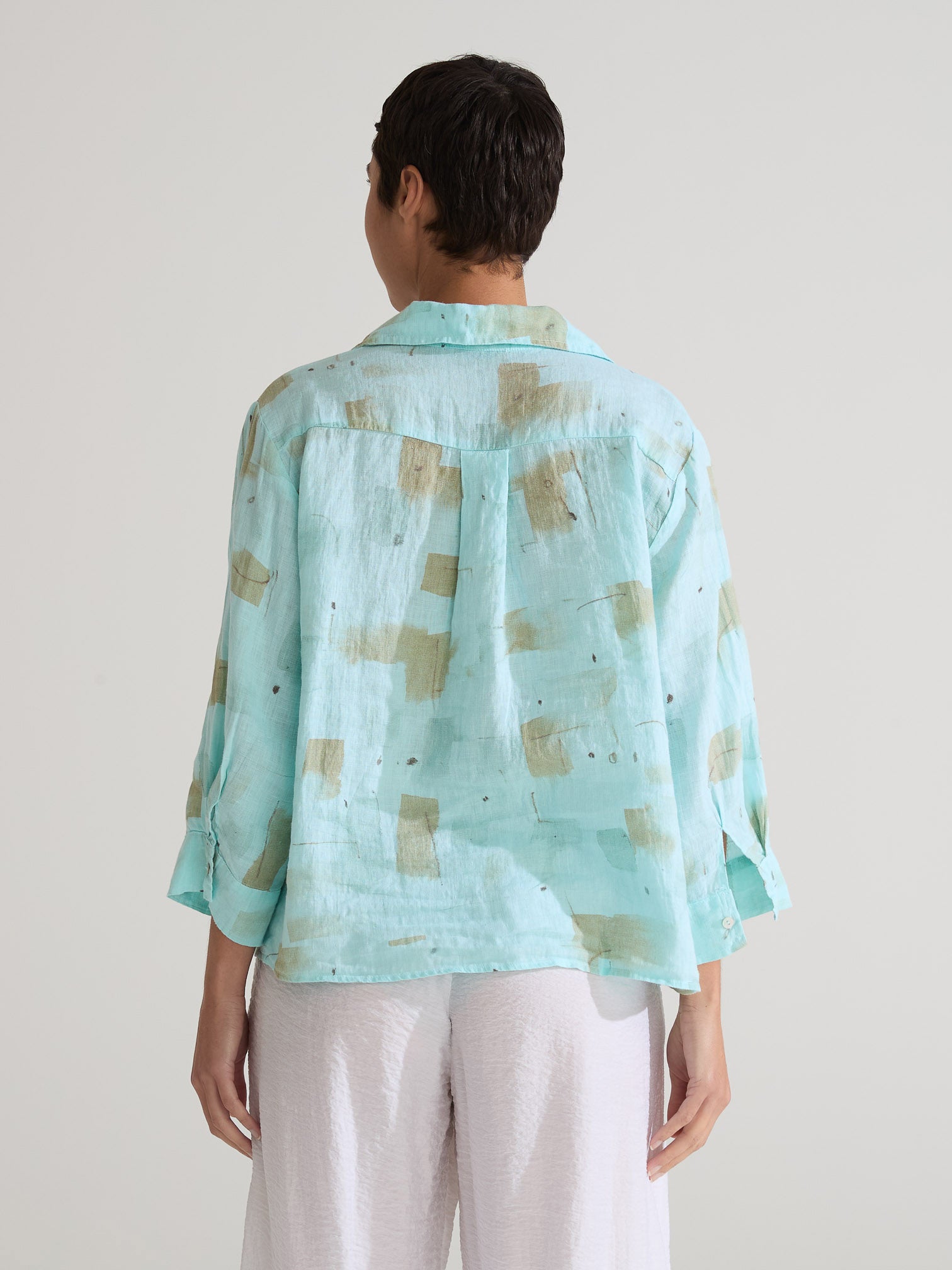 CUT LOOSE - Brush Stroke Crop Shirt - 4696806