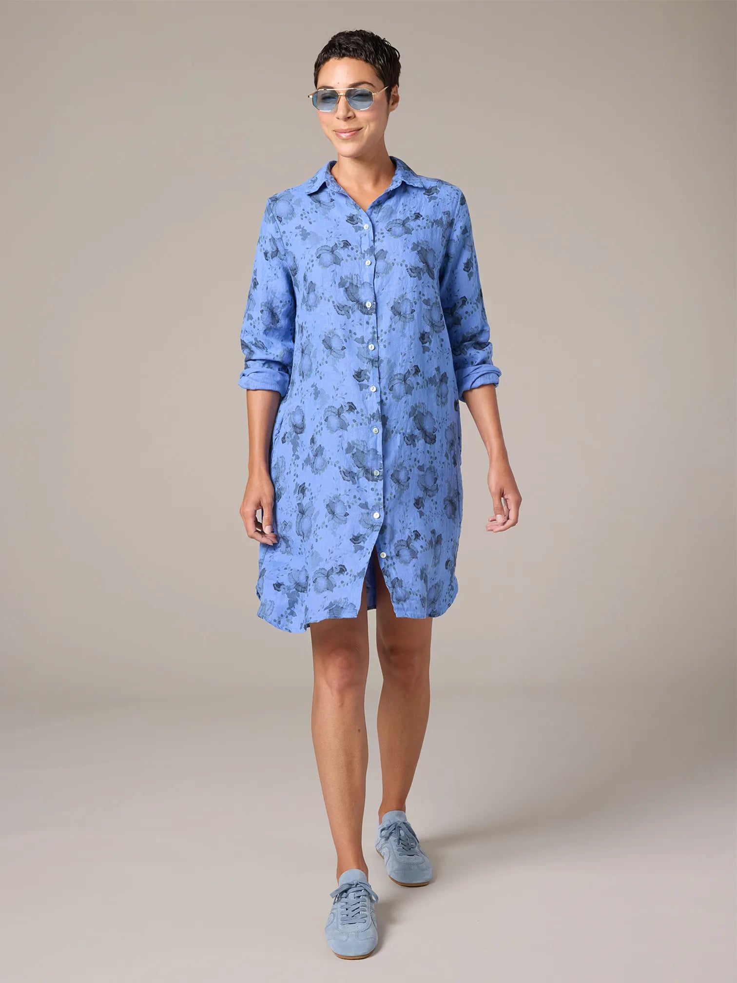 CUT LOOSE Leoni Floral Print Shirt Dress - 4701707