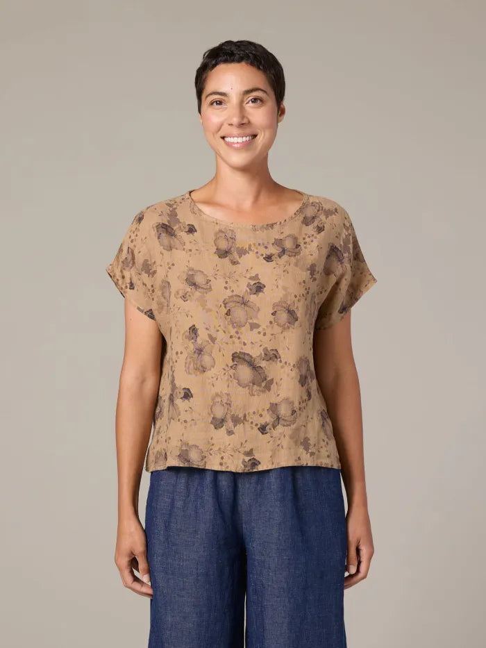 CUT LOOSE Leoni Floral Print S/L High Low Top - 4706182