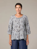 CUT LOOSE Leoni Floral Print Collarless Shirt - 4707463