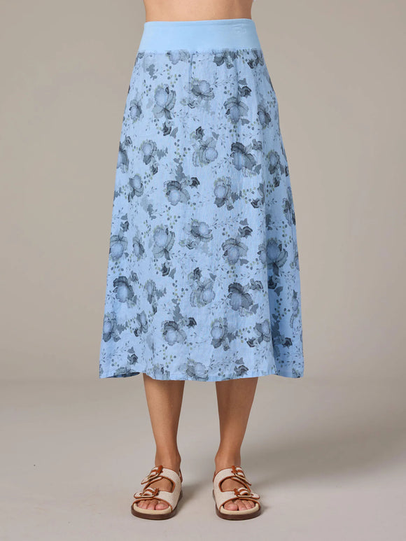 CUT LOOSE Leoni Floral Print Midi Aline Skirt - 4709431