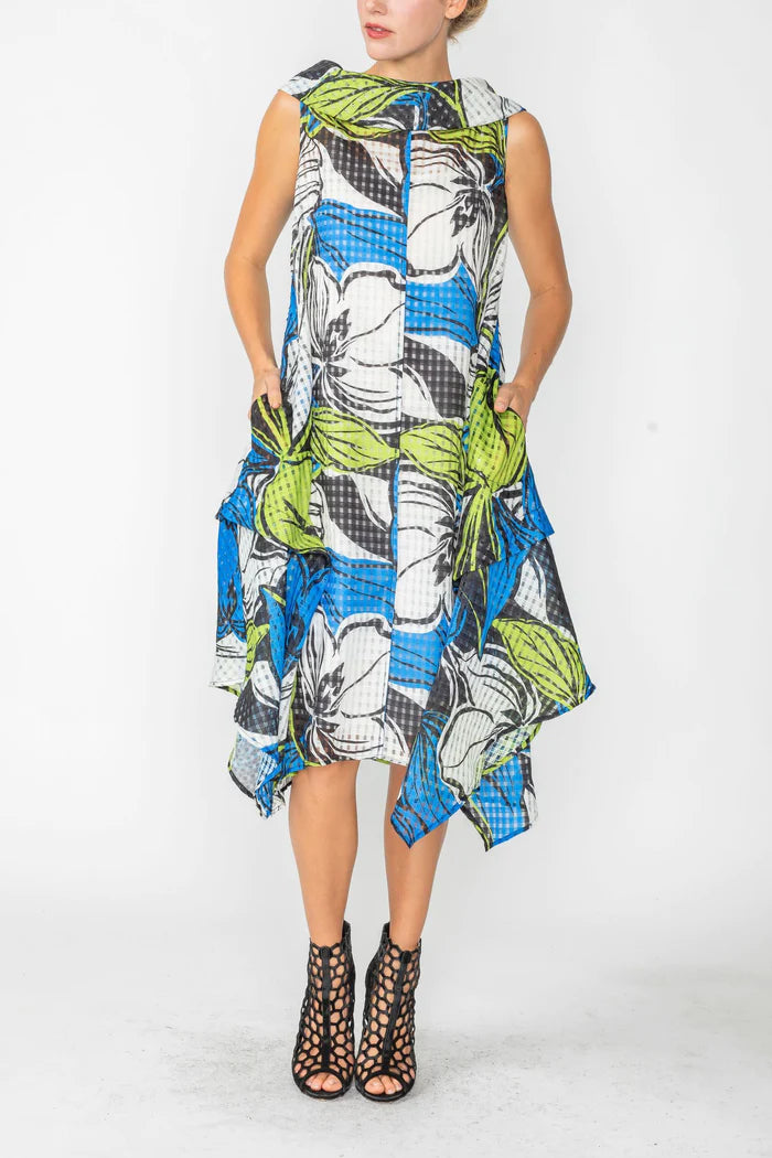 IC COLLECTION Dress- 4716D- BLUE