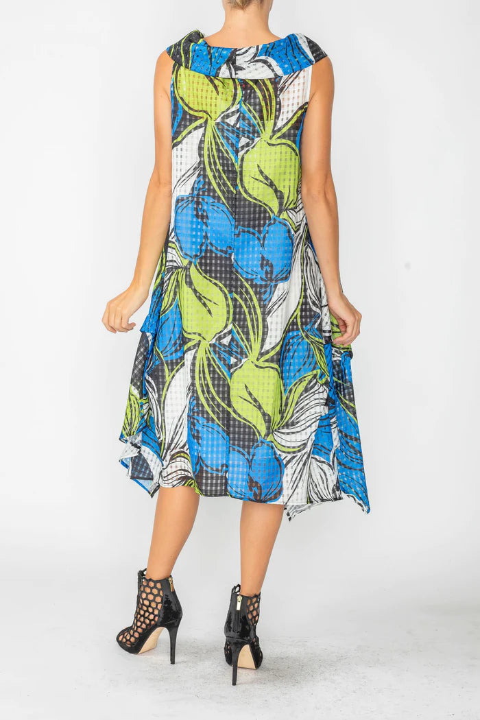 IC COLLECTION Dress- 4716D- BLUE