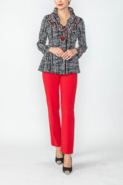 IC COLLECTION Jacket - 4736J - BLACK AND WHITE