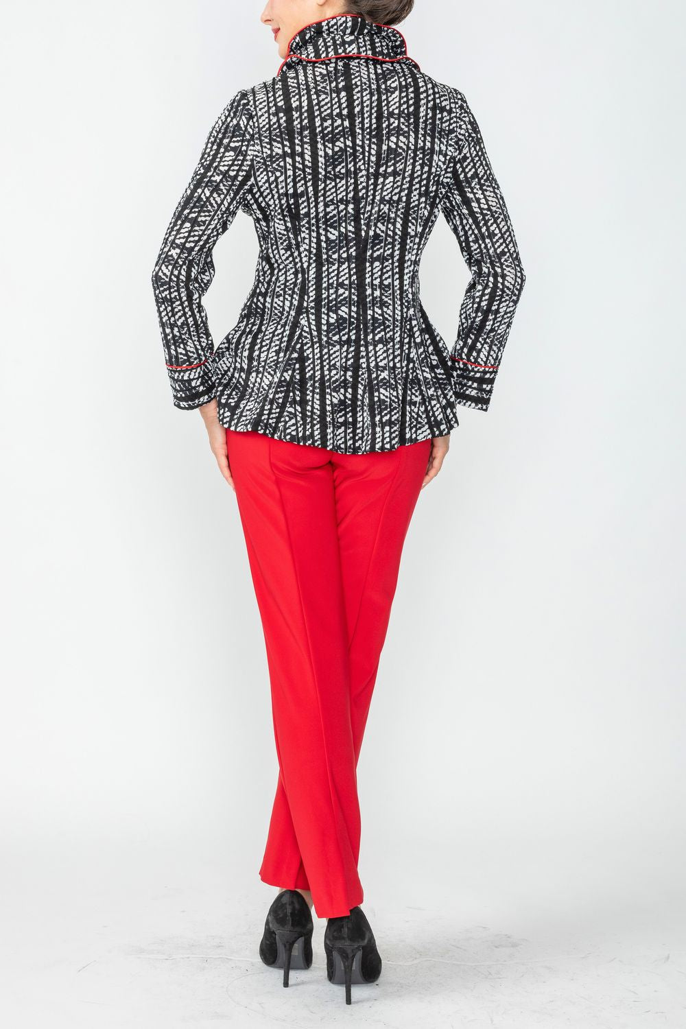 IC COLLECTION Jacket - 4736J - BLACK AND WHITE