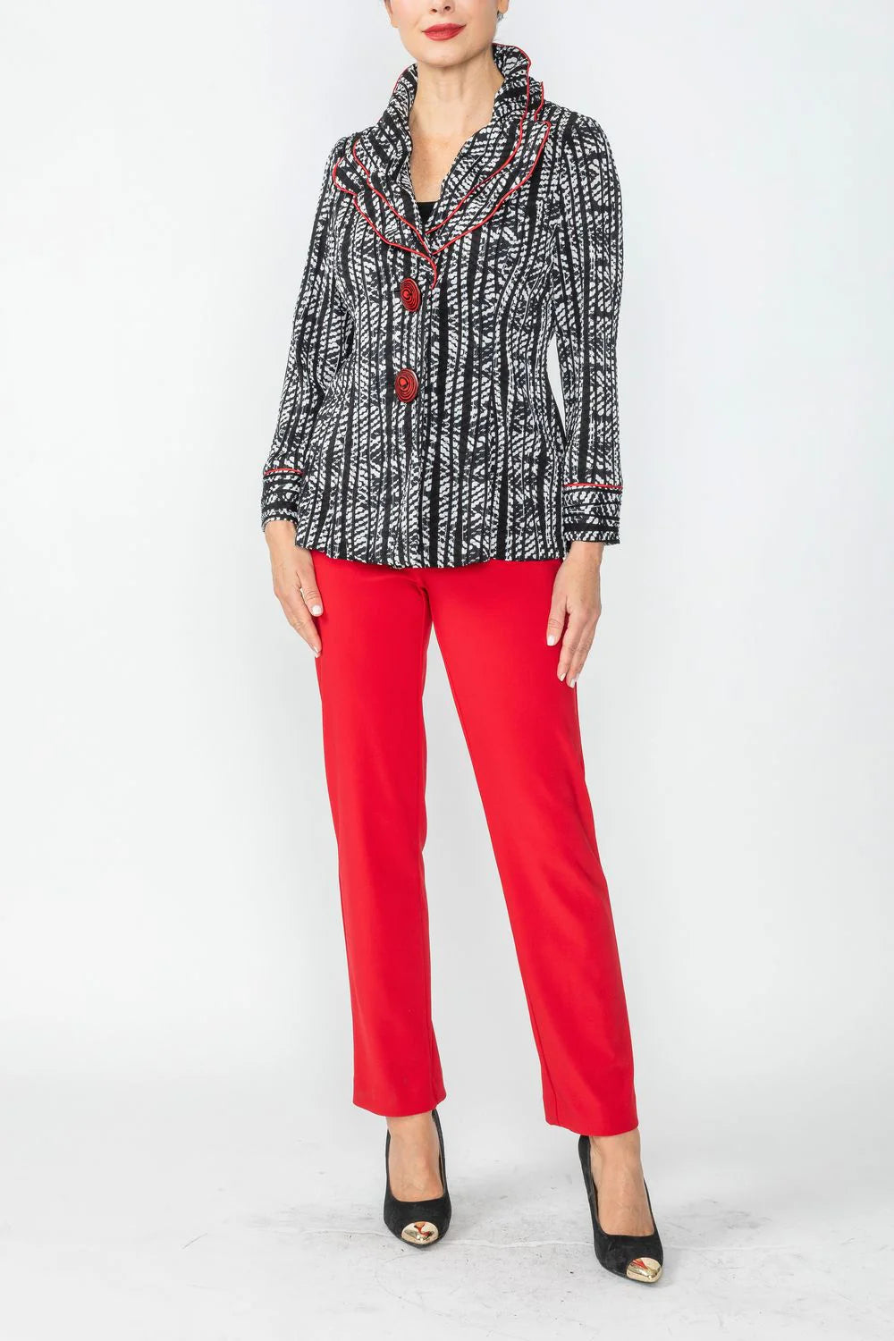 IC COLLECTION Jacket - 4736J - BLACK AND WHITE