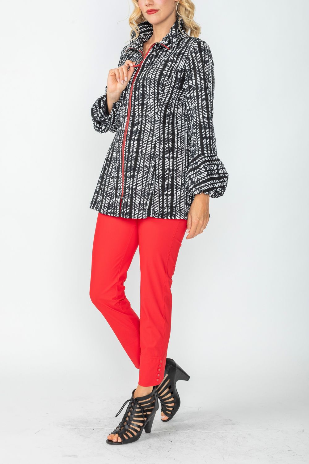 IC COLLECTION Jacket - 4737J - BLACK AND WHITE