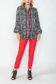 IC COLLECTION Jacket - 4737J - BLACK AND WHITE
