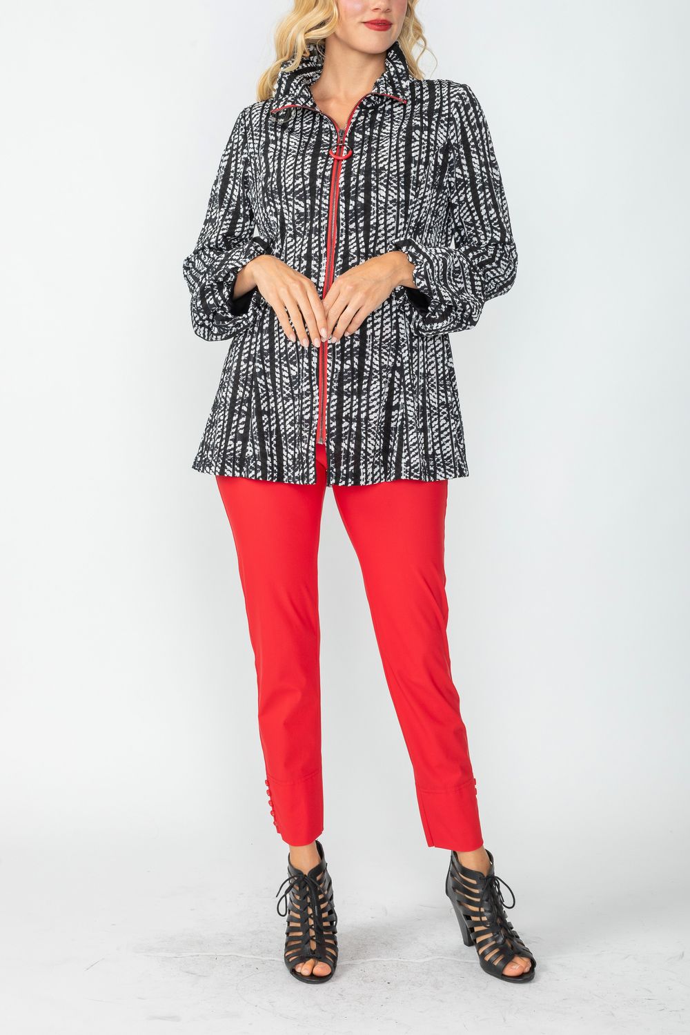 IC COLLECTION Jacket - 4737J - BLACK AND WHITE