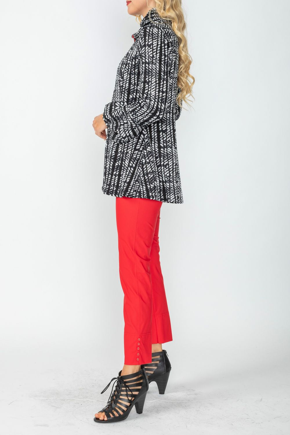 IC COLLECTION Jacket - 4737J - BLACK AND WHITE