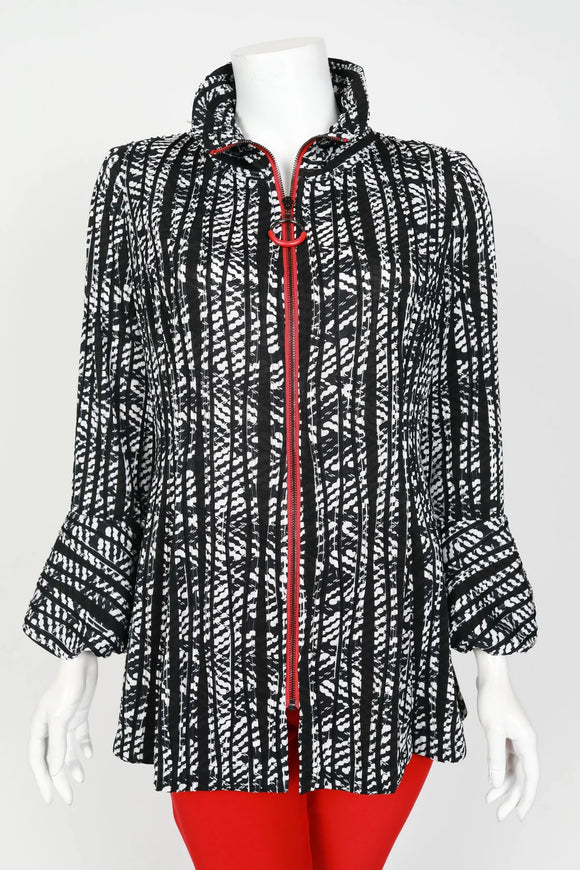 IC COLLECTION Jacket - 4737J - BLACK AND WHITE