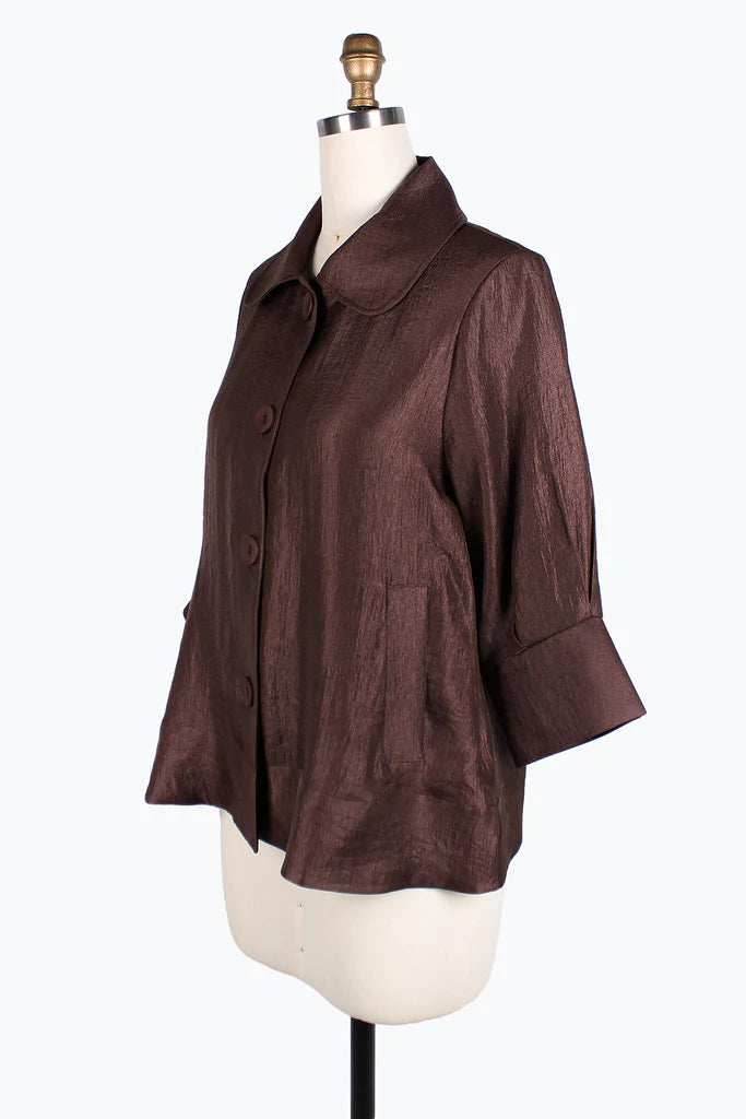 DAMEE Wide Ball Collar JKT - 4741 - ESPRESSO
