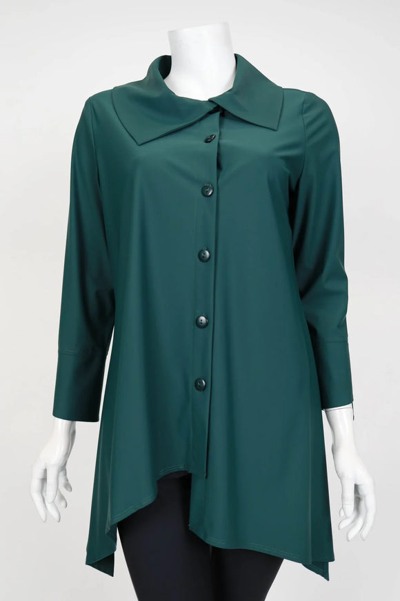 IC COLLECTION Blouse - 4744B - HUNTER GREEN