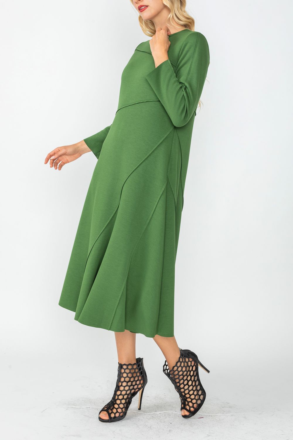 IC COLLECTION Dress - 4749D - HUNTER GREEN