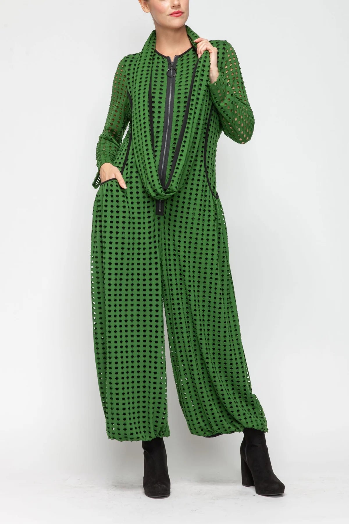 IC COLLECTION Jump Suit - 4770JS - HUNTER GREEN