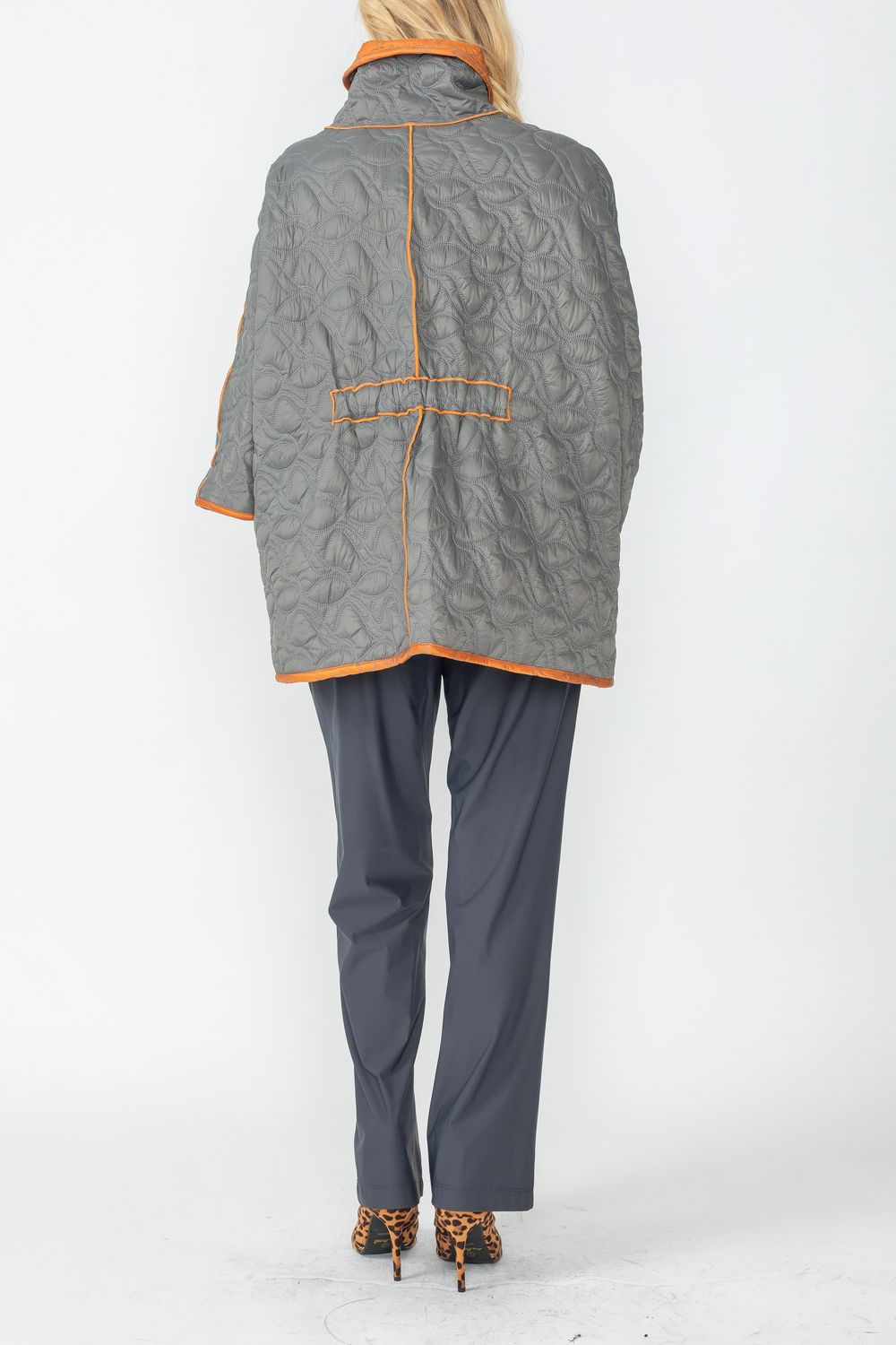 IC COLLECTION Jacket - 4779J - CHARCOAL AND CARAMEL